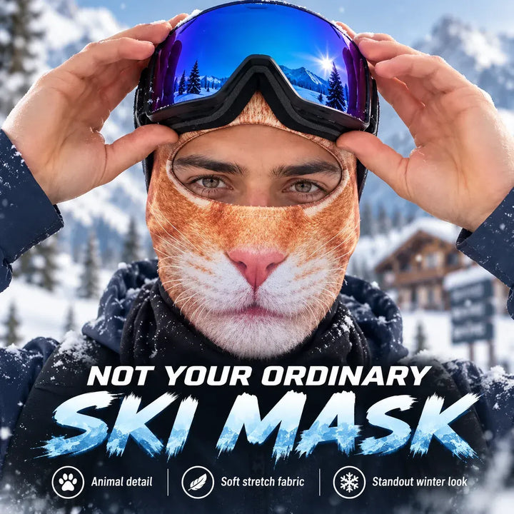 Hadren - Cagoule de ski en tissu doux avec visage d'animal