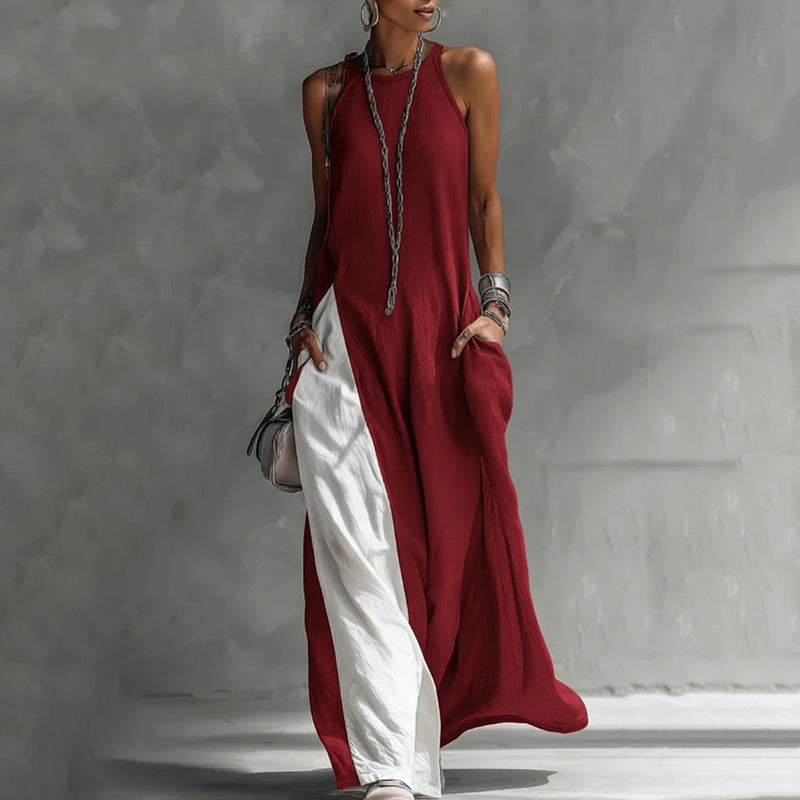 Zarella - Robe longue color-block au toucher doux