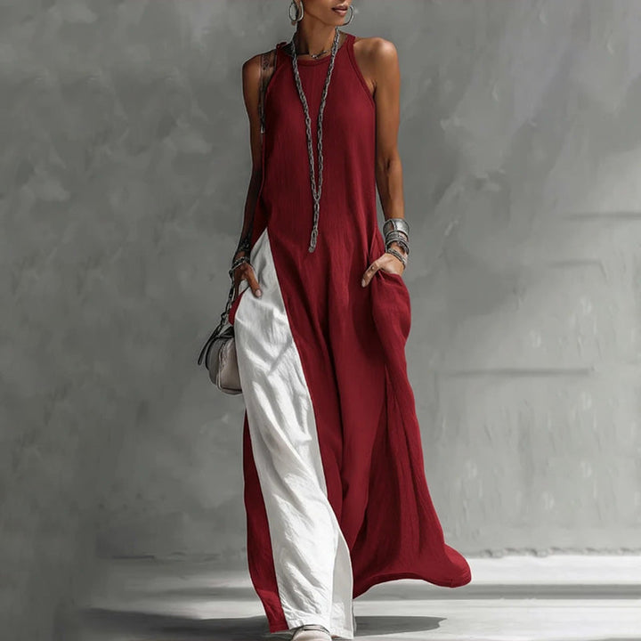 Zarella - Robe longue color-block au toucher doux
