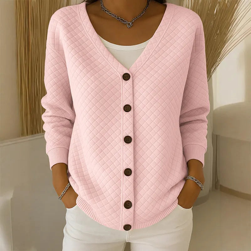 Delavie - Cardigan boutonné en maille matelassée