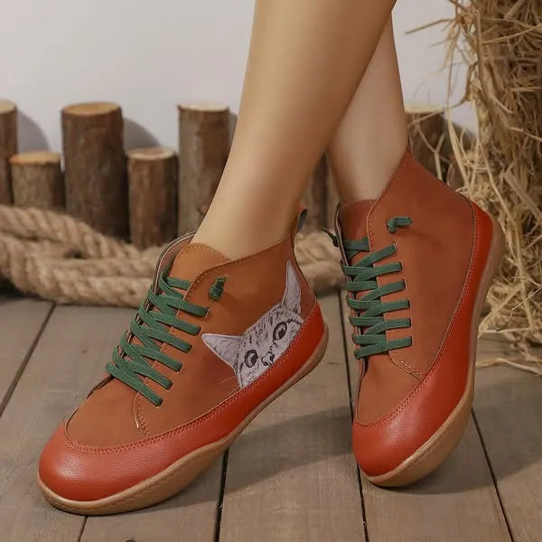 Zorelle - Bottines confortables à motif chat