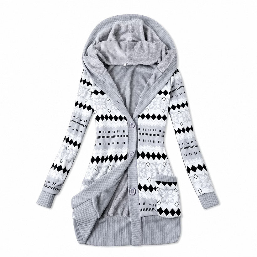 Ines - Cardigan thermique à capuche