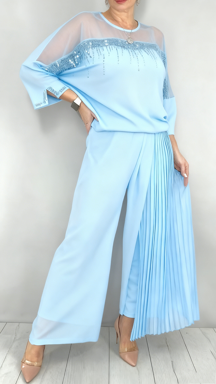 Caia - Ensemble deux-pièces pantalon à pinces orné