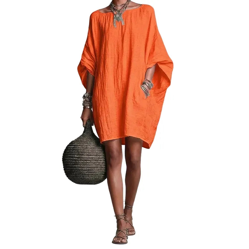 Sabina - Robe midi à épaules dénudées douce au toucher