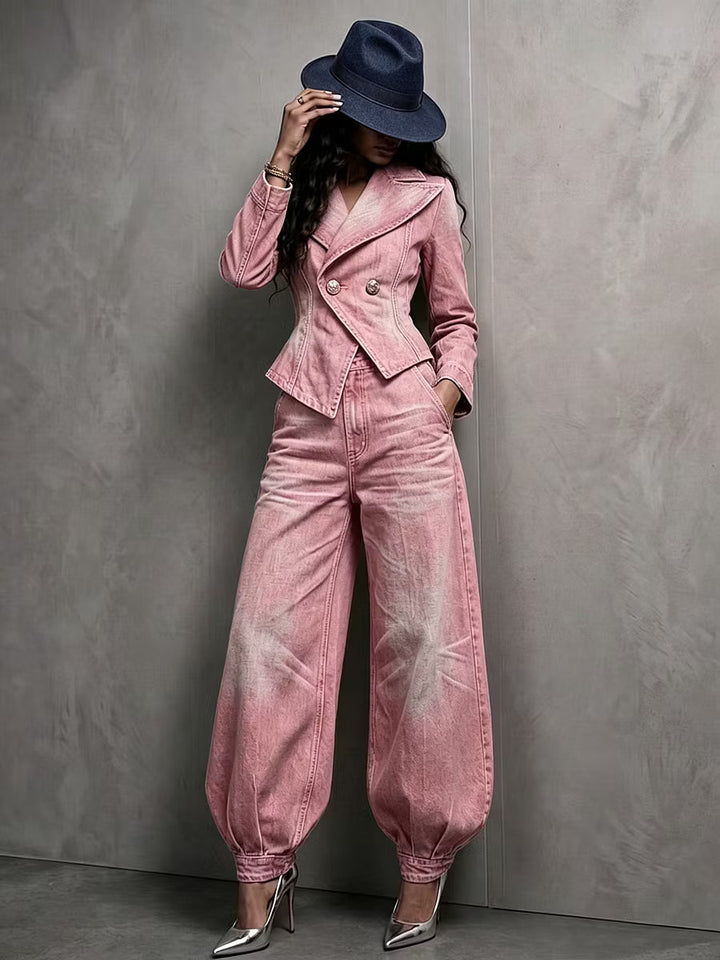 Neris - Tailleur pantalon croisé sur mesure