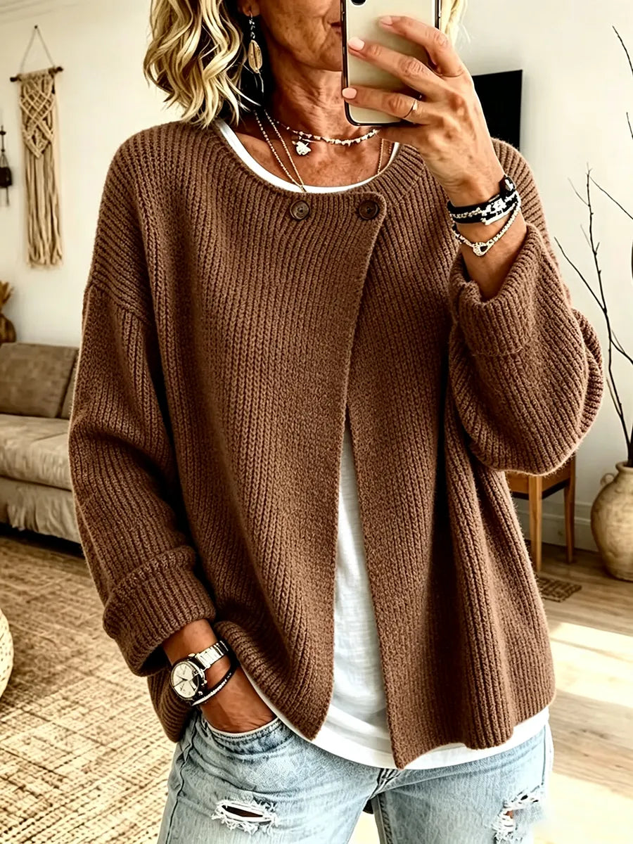 Anisa - Cardigan en maille, coupe décontractée, détails boutons