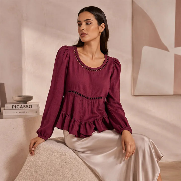 Genevelle - Blouse volantée au toucher doux