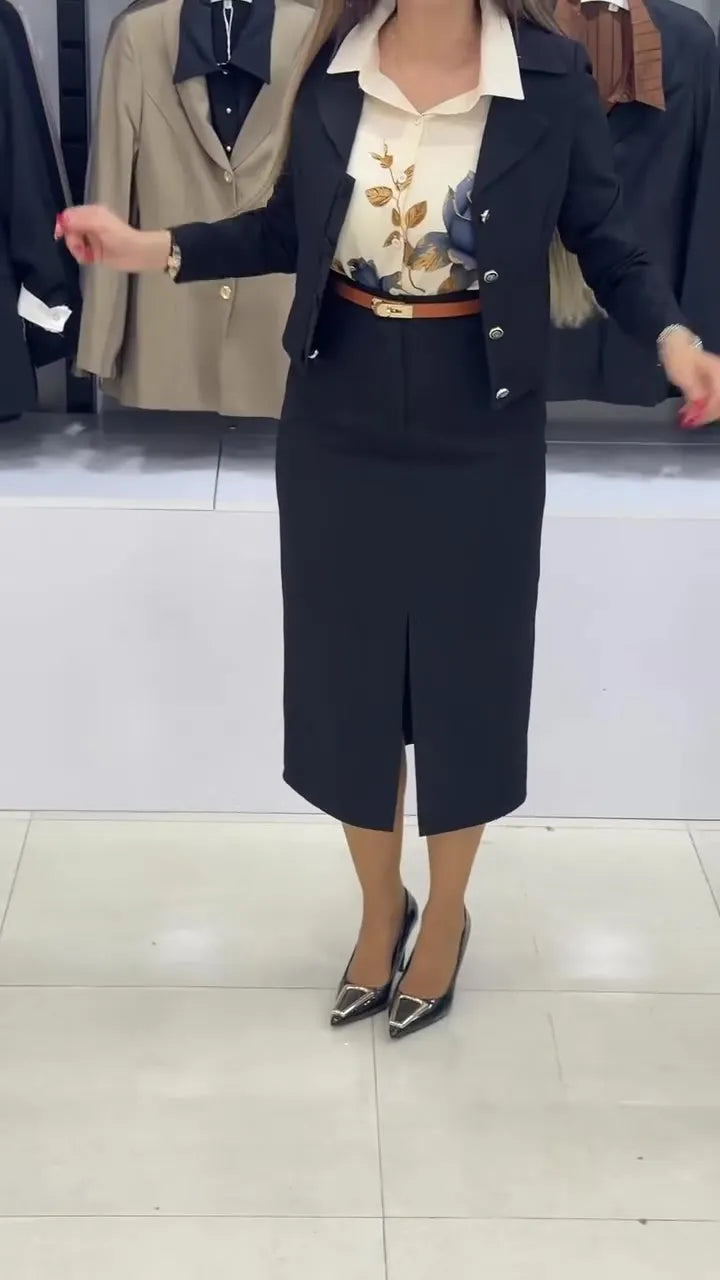 Xavina - Tailleur jupe sur-mesure
