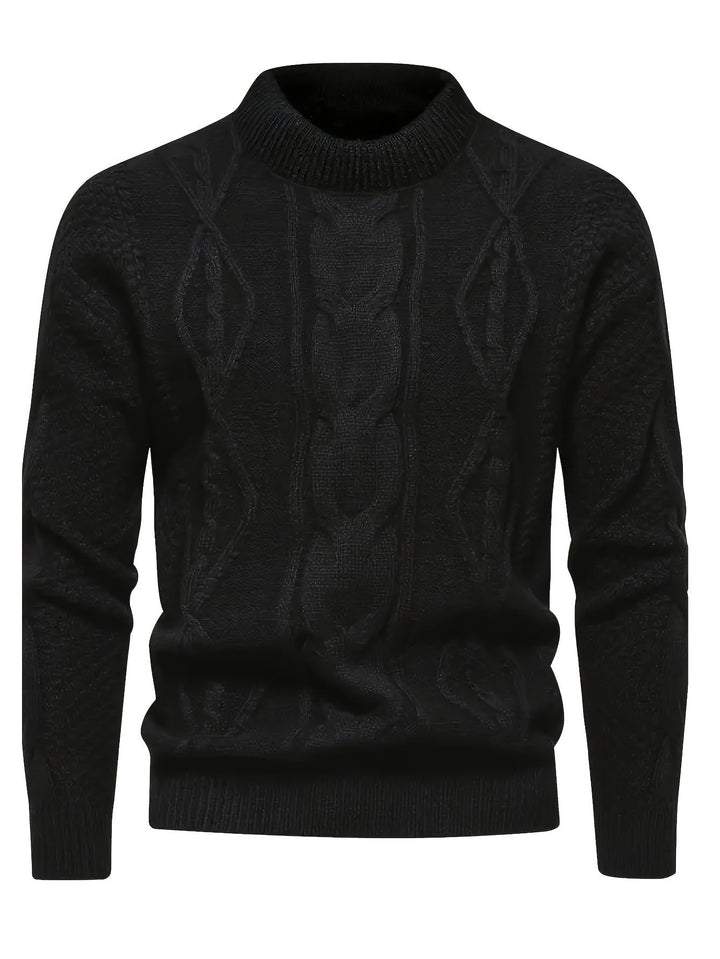 Kael - Pull en maille torsadée à col montant