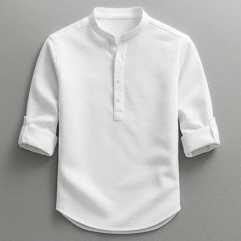 Jarvis - T-shirt Henley texturé