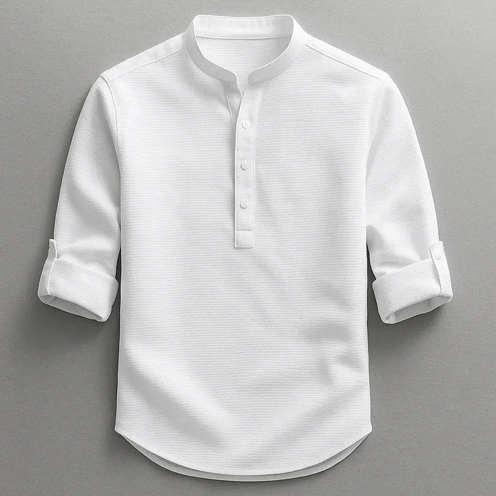 Jarvis - T-shirt Henley texturé