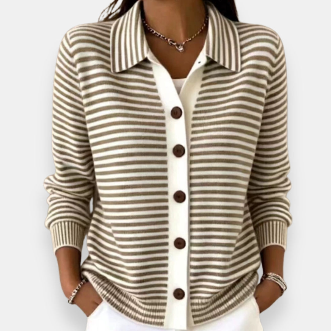 Briana - Cardigan à rayures doux au toucher