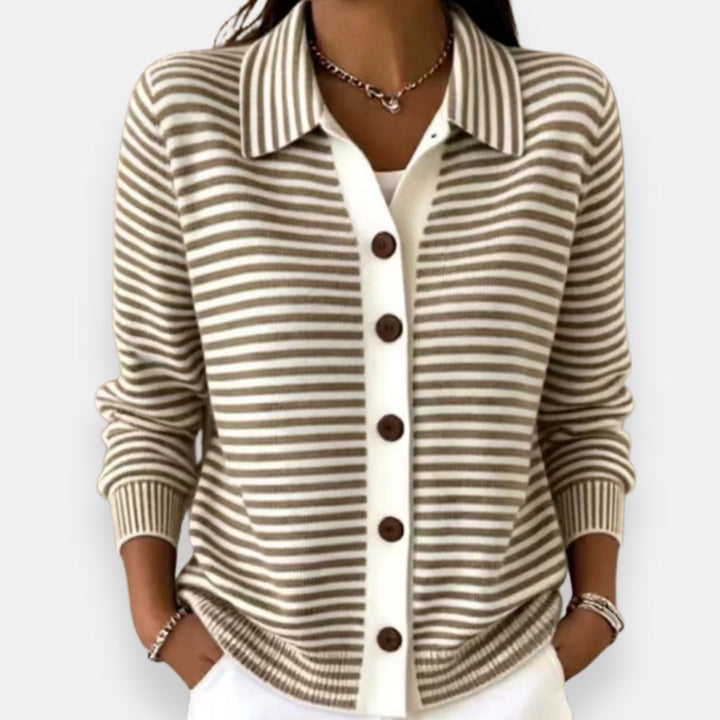 Briana - Cardigan à rayures doux au toucher