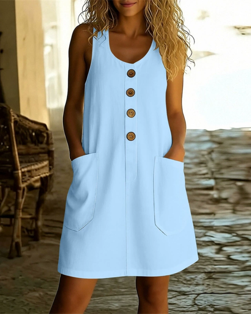 Katelin - Robe d'été boutonnée légère