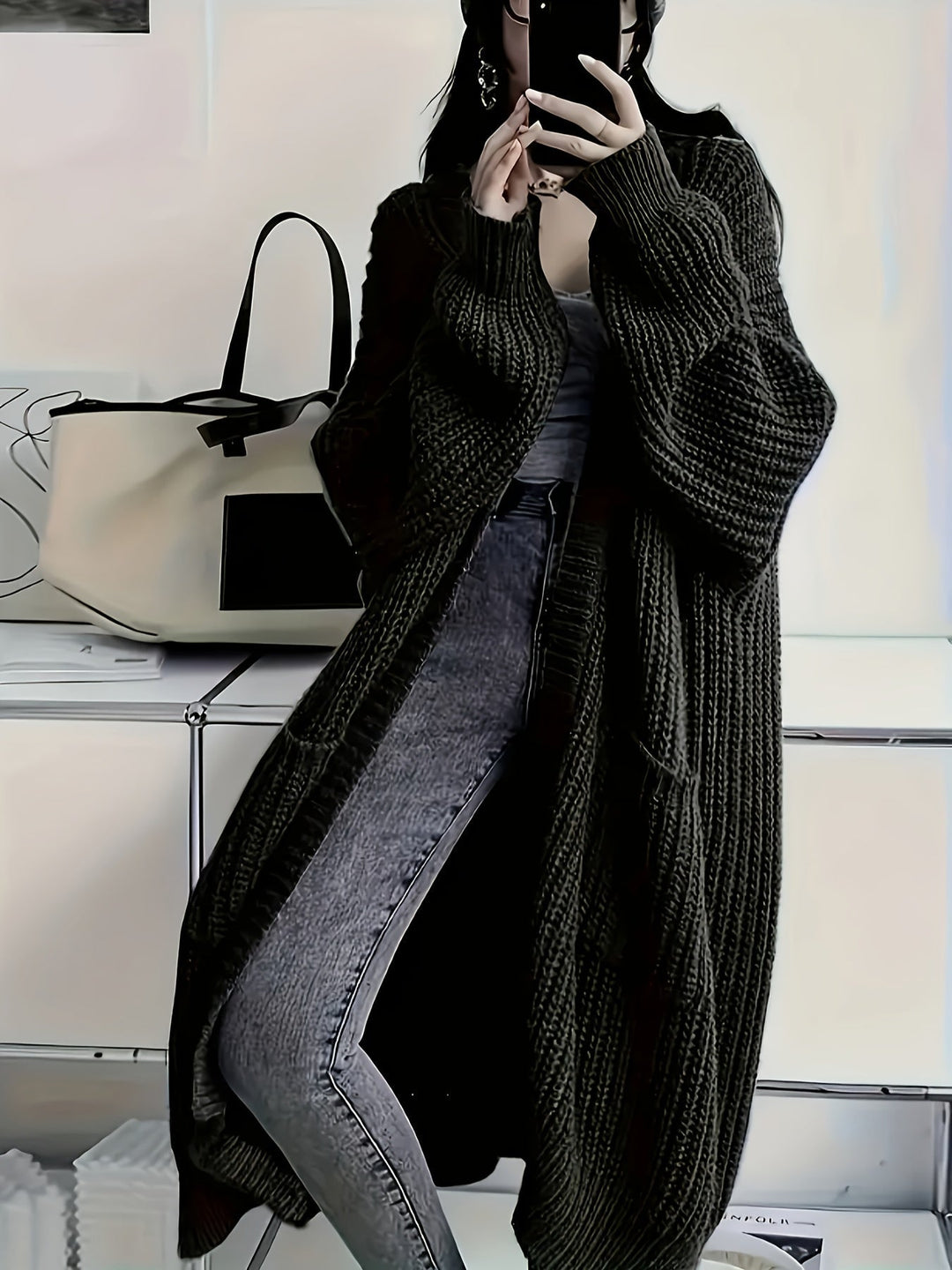 Rosalienne - Cardigan long doux au toucher