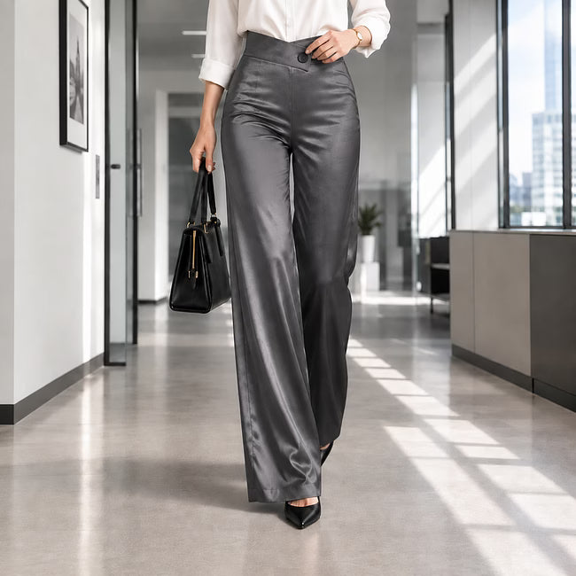 Anouk - Pantalon élégant taille haute à jambes larges
