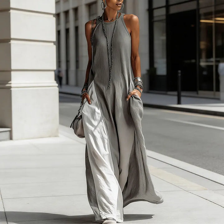 Zarella - Robe longue color-block au toucher doux