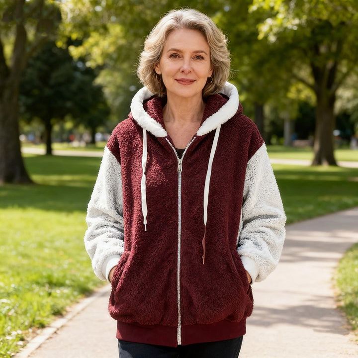 Alvenique - Sweat à capuche zippé, doux au toucher