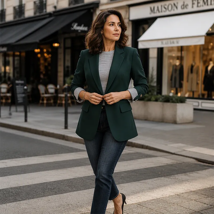 Celenya - Blazer classique à manches retroussées