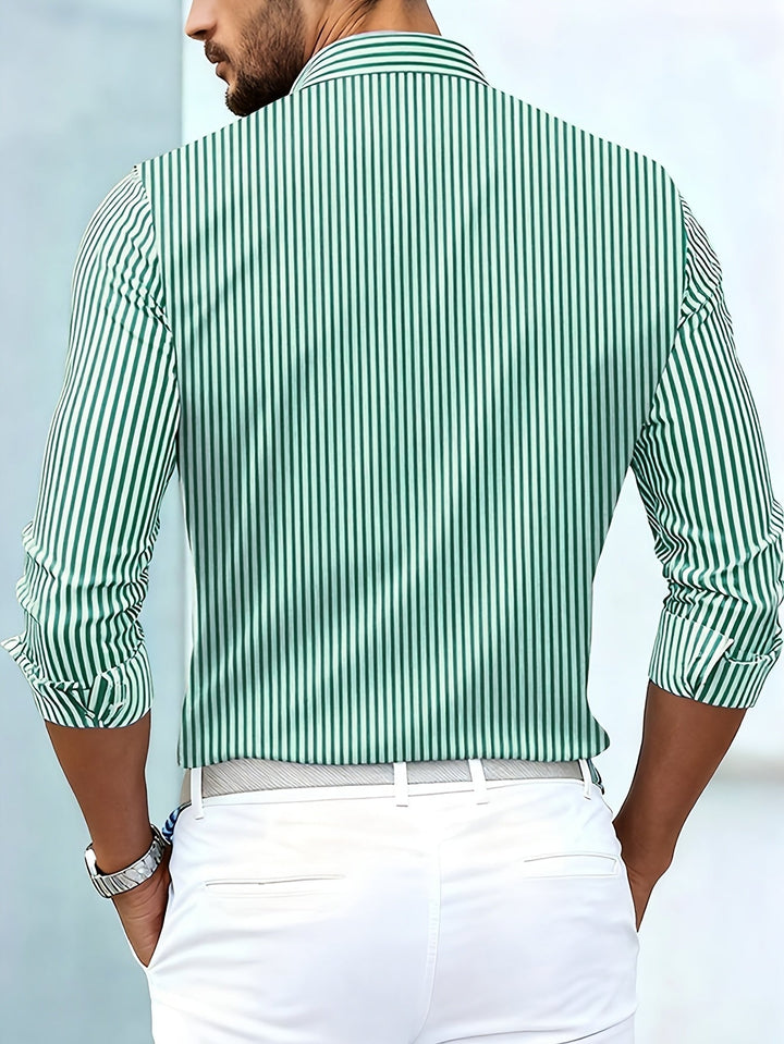 Alverton - Chemise rayée à manches longues, effet délavé vintage