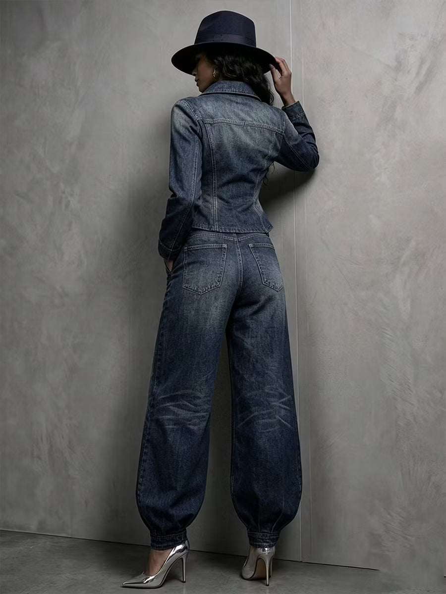 Neris - Tailleur pantalon croisé sur mesure