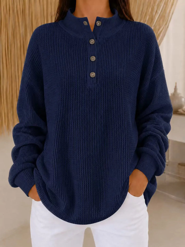 Belliora - Pull à col boutonné en maille texturée