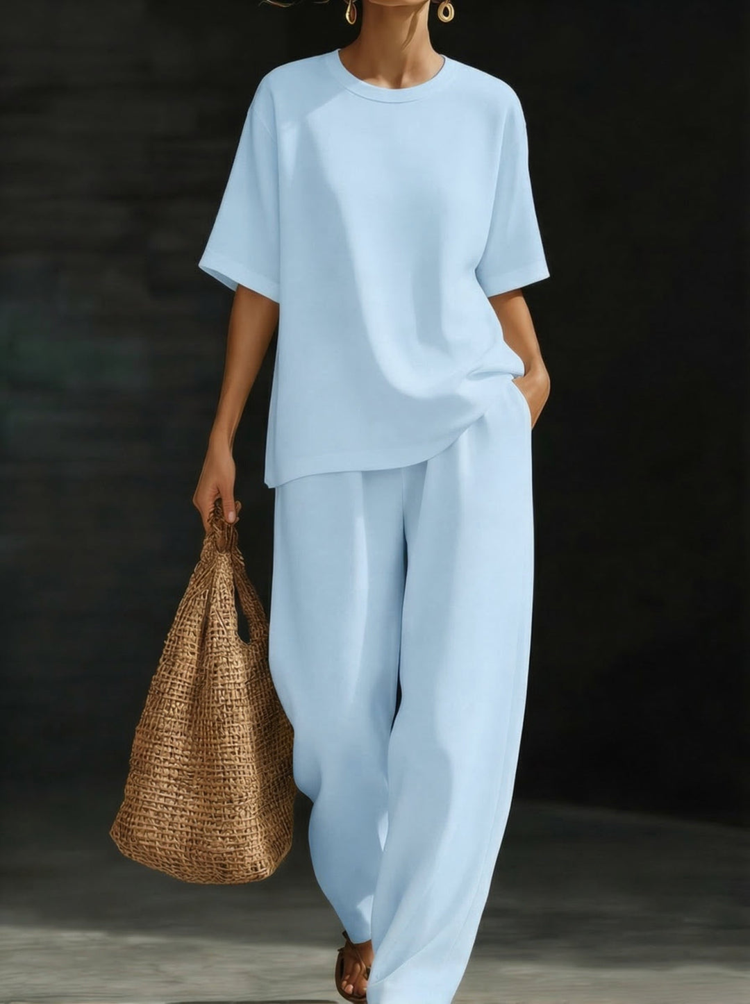 Annika - Ensemble top décontracté et pantalon ample