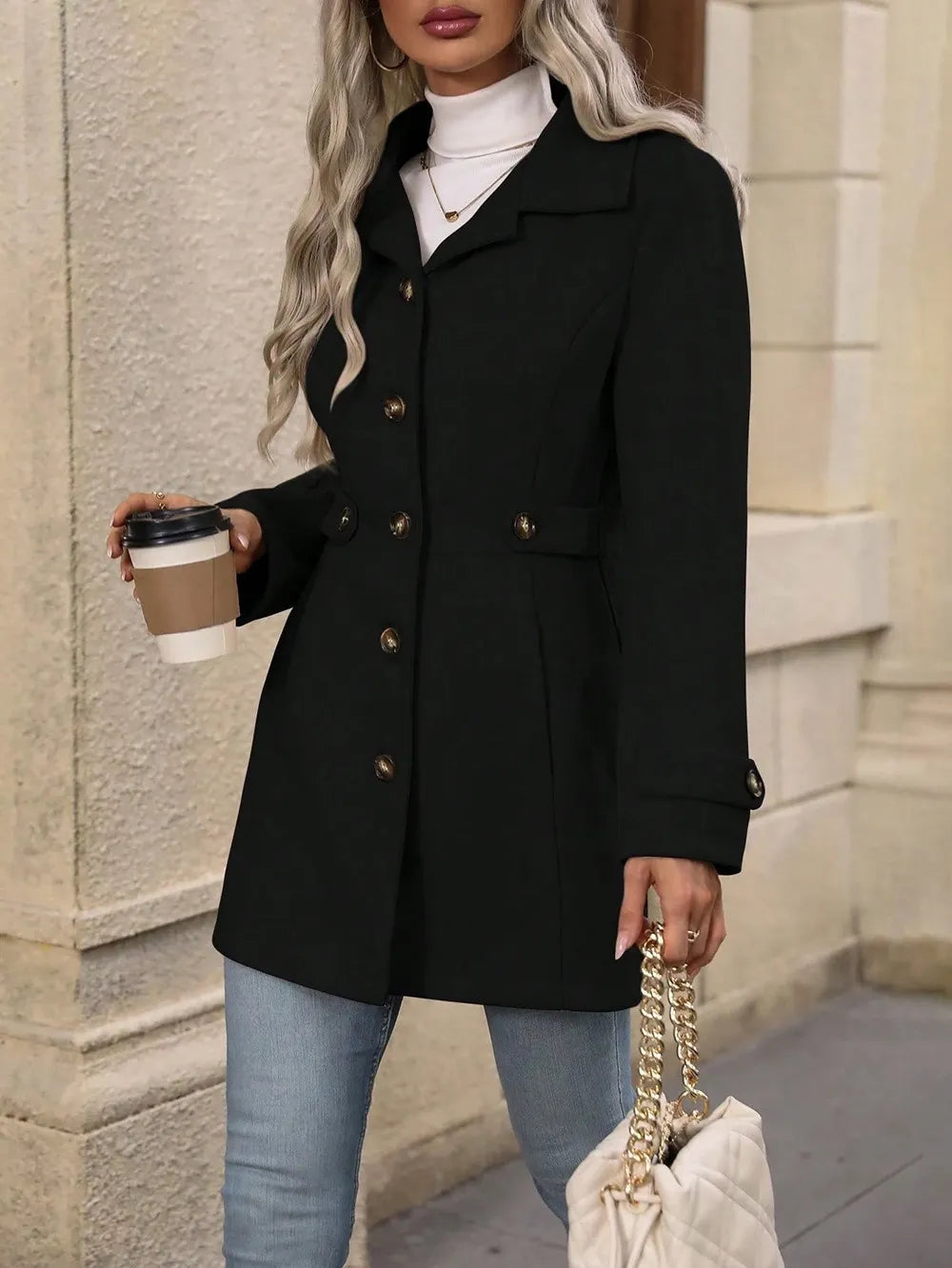 Bellona - Manteau de ville ceinturé sur-mesure