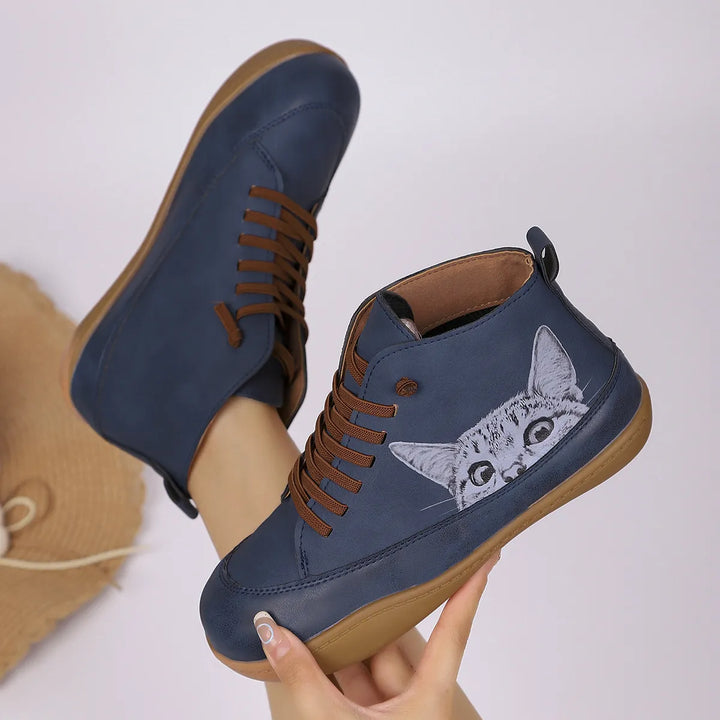 Zorelle - Bottines confortables à motif chat