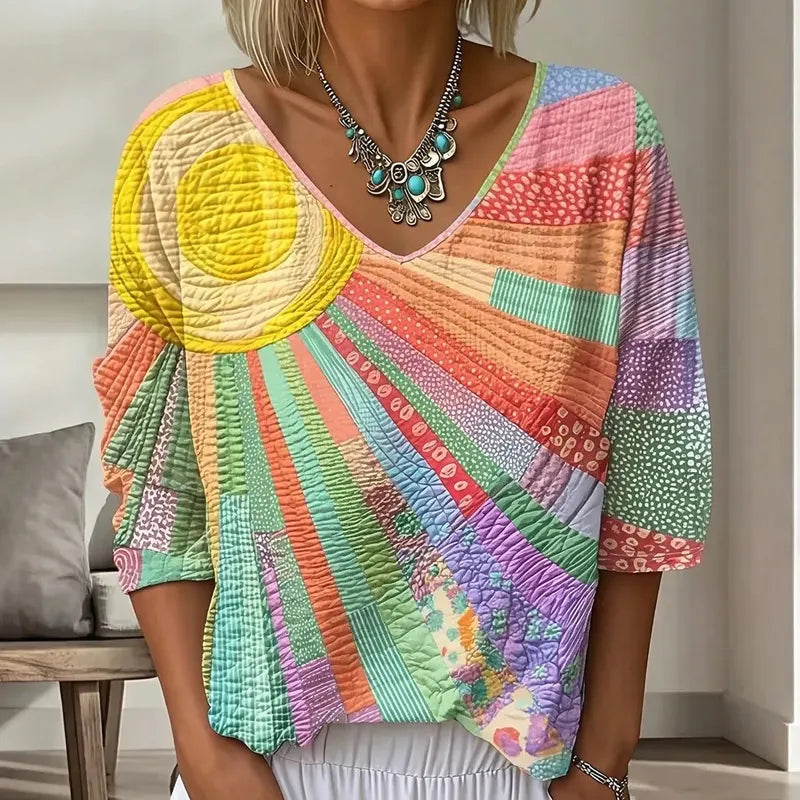 Genevielle - Blouse bohème texturée