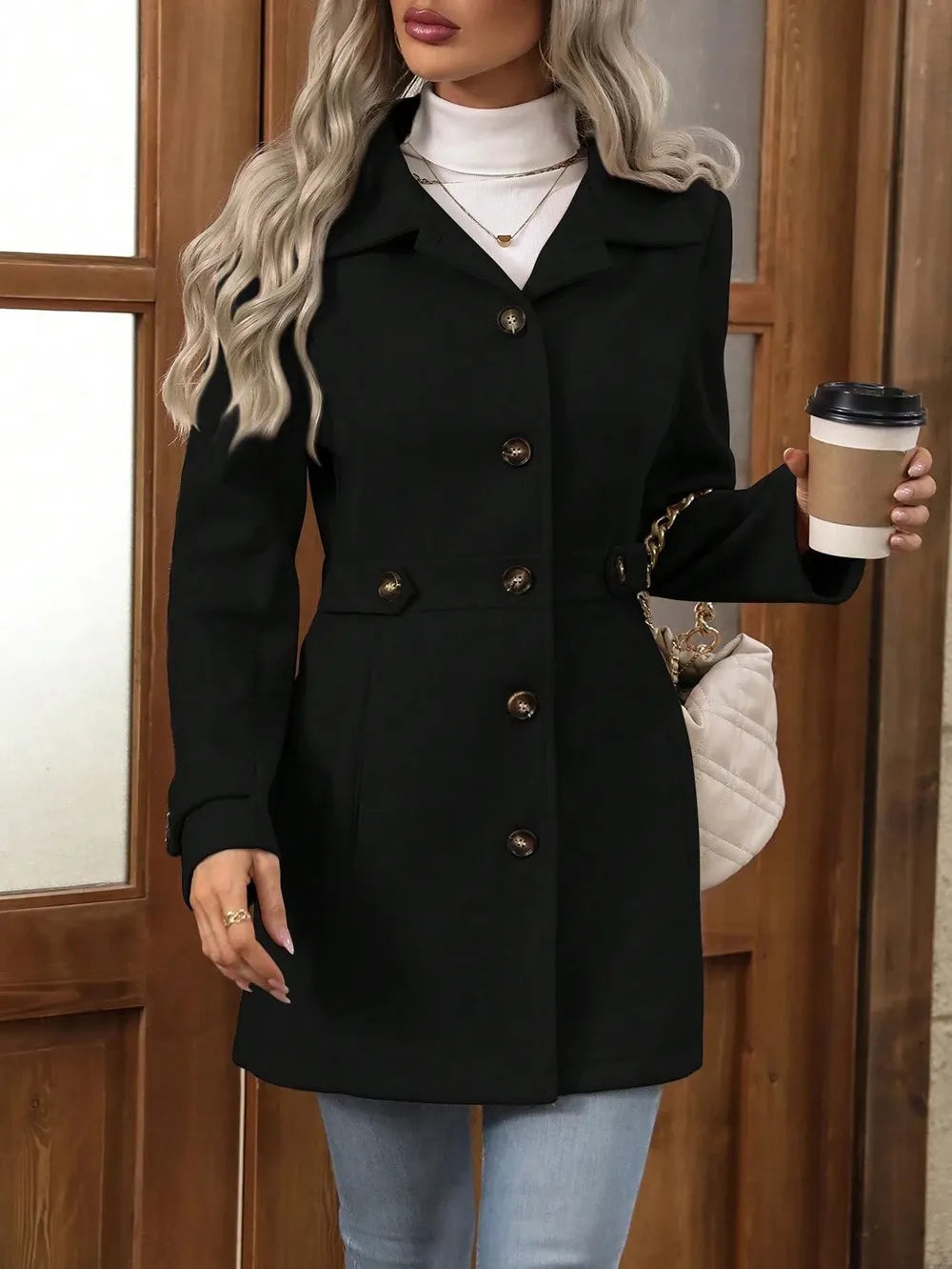 Bellona - Manteau de ville ceinturé sur-mesure