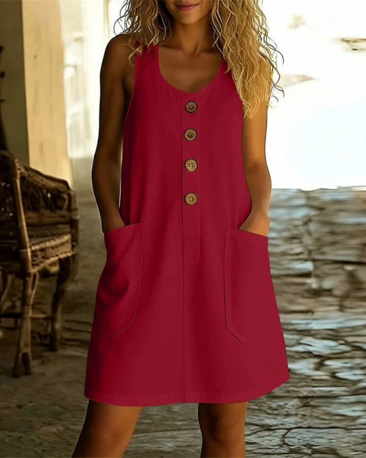 Katelin - Robe d'été boutonnée légère