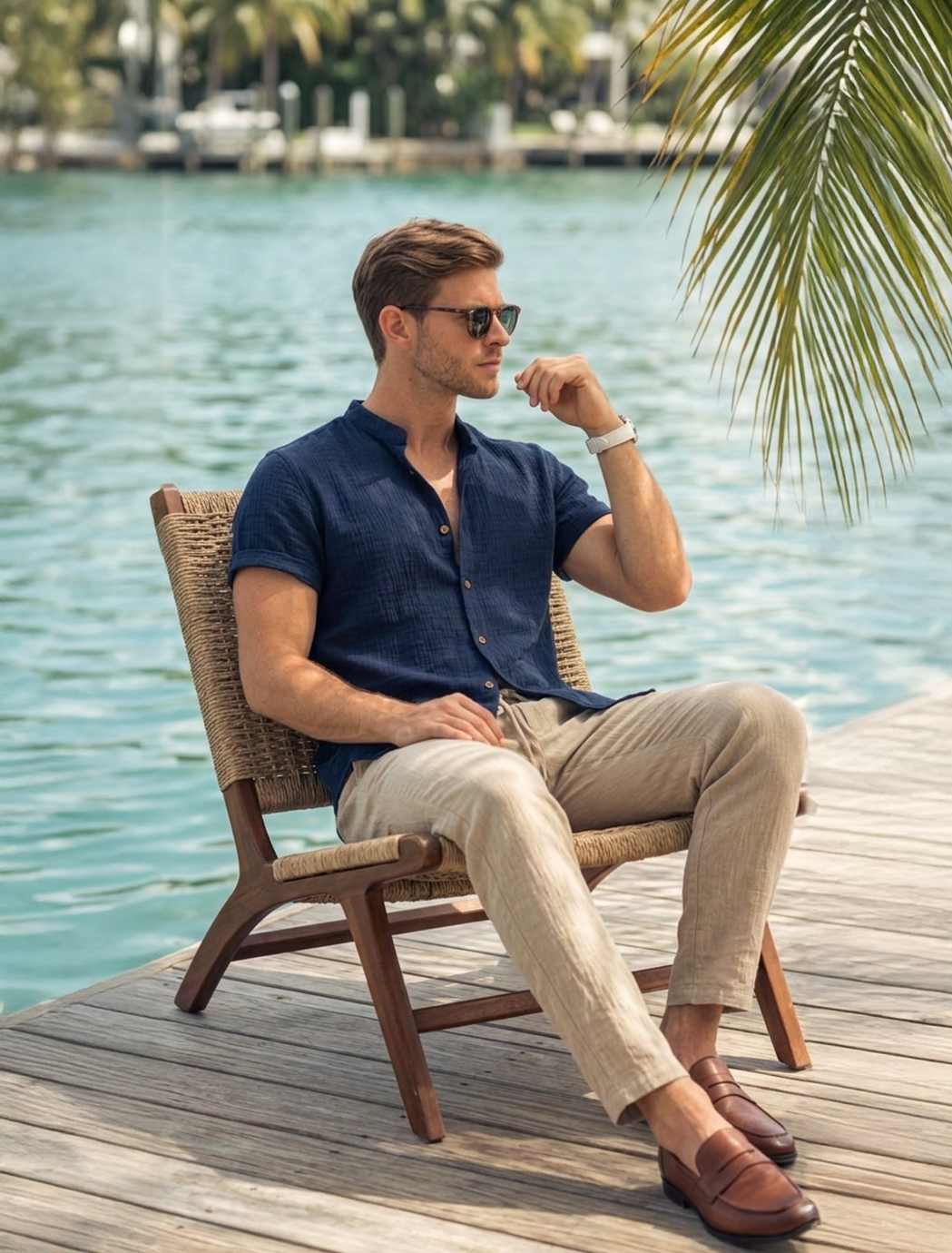 Adrian - Ensemble chemise et pantalon léger d’été