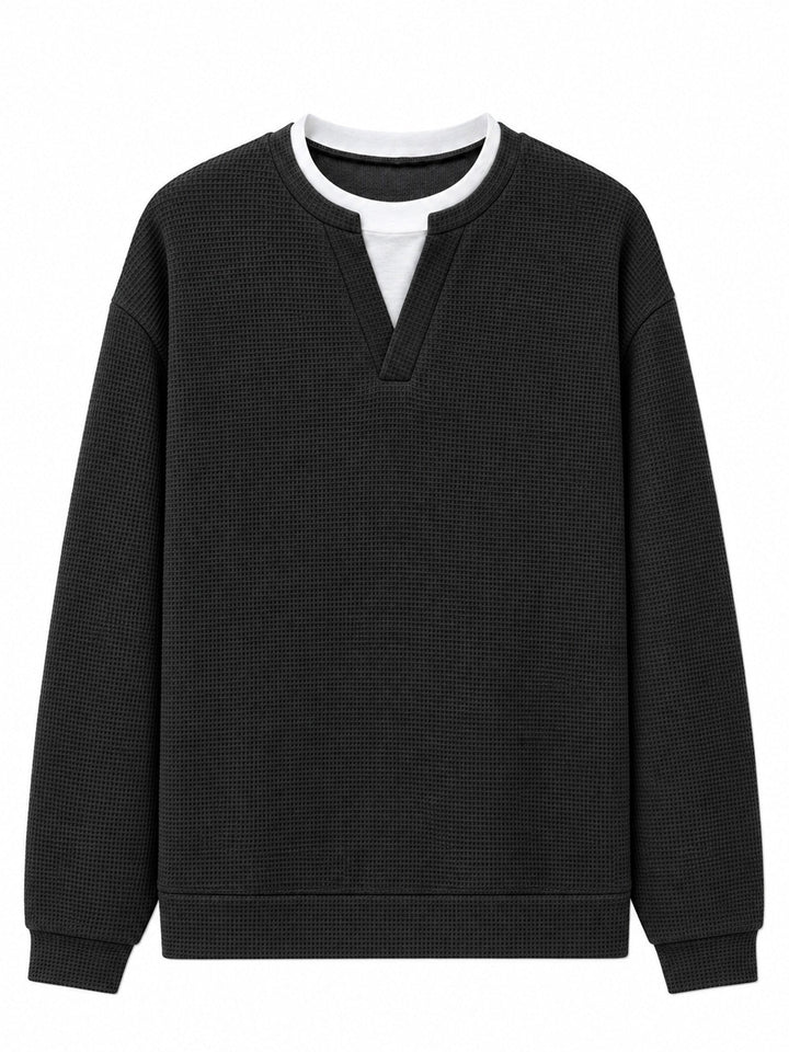 Oswald - T-shirt à manches longues en maille gaufrée