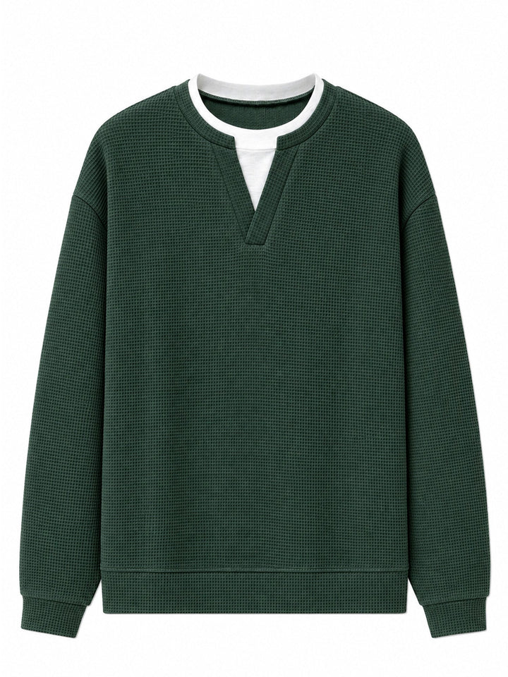 Oswald - T-shirt à manches longues en maille gaufrée