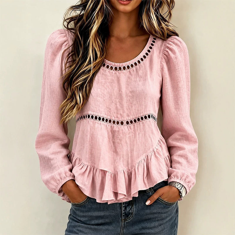 Genevelle - Blouse volantée au toucher doux