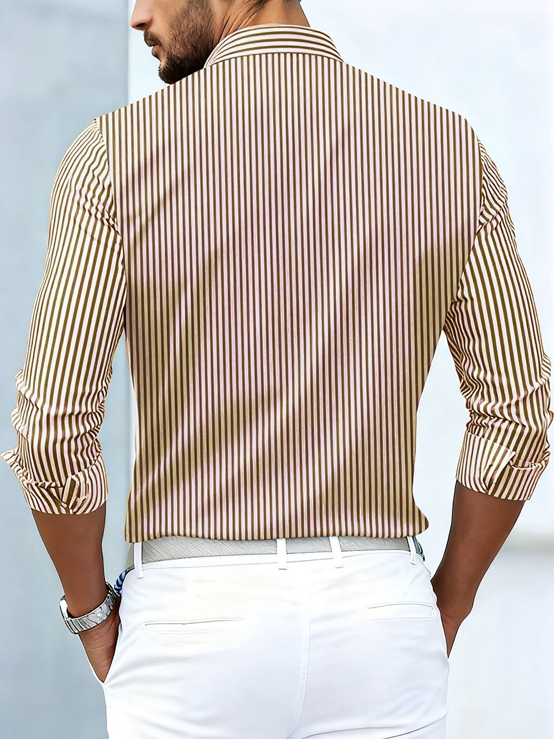 Alverton - Chemise rayée à manches longues, effet délavé vintage