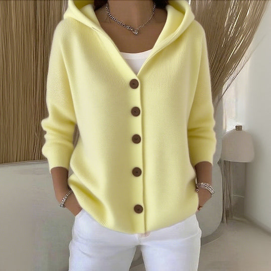 Carlotte - Gilet en maille à capuche confortable