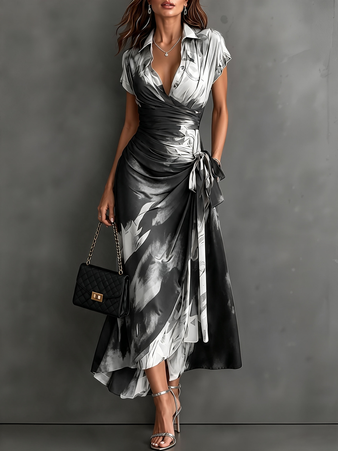Kaia - Robe-chemise portefeuille au toucher doux