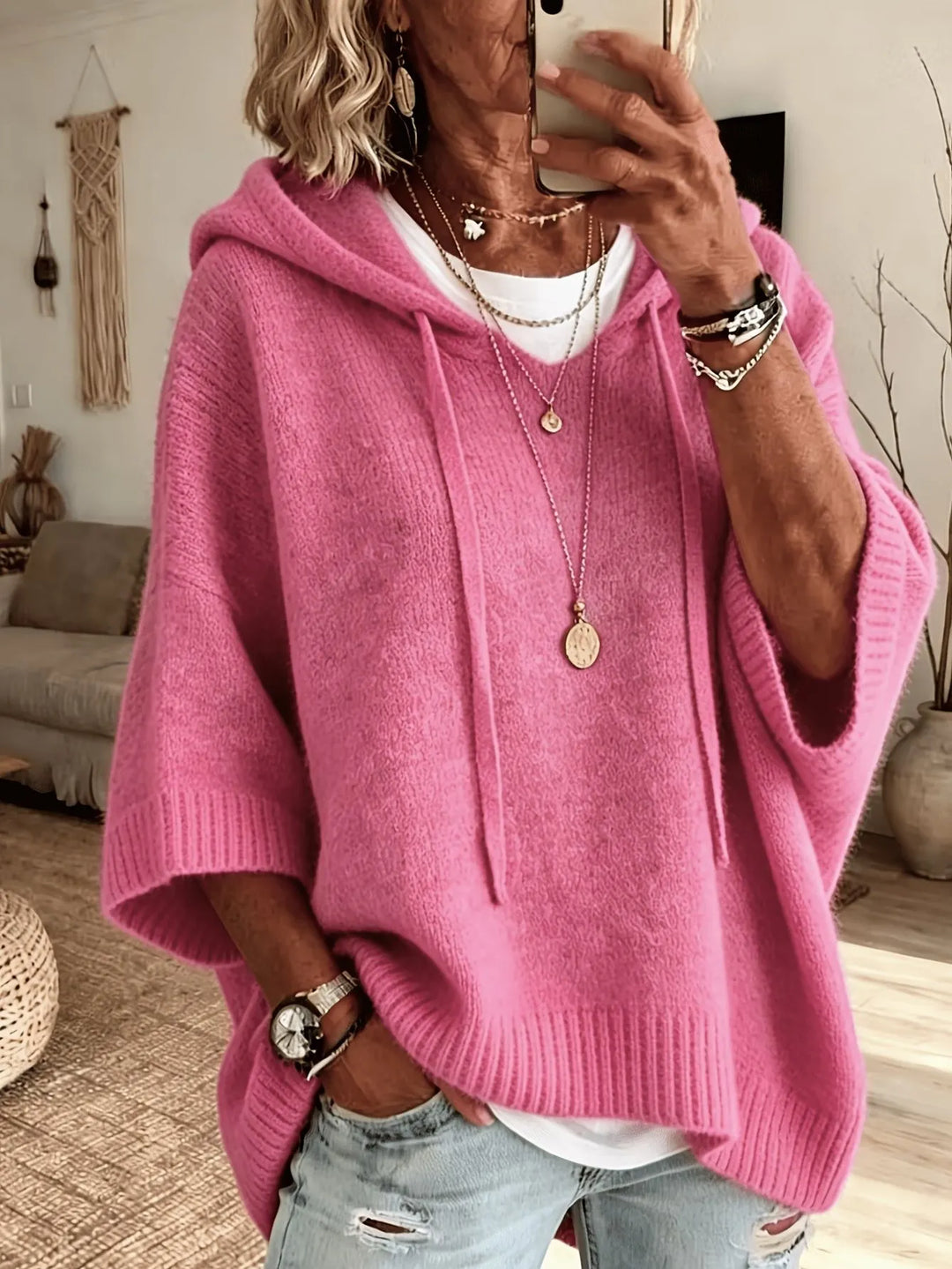 Celandria - Sweat à capuche oversize au toucher doux