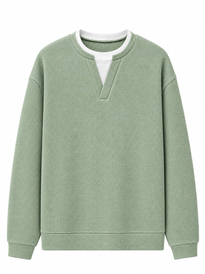 Oswald - T-shirt à manches longues en maille gaufrée
