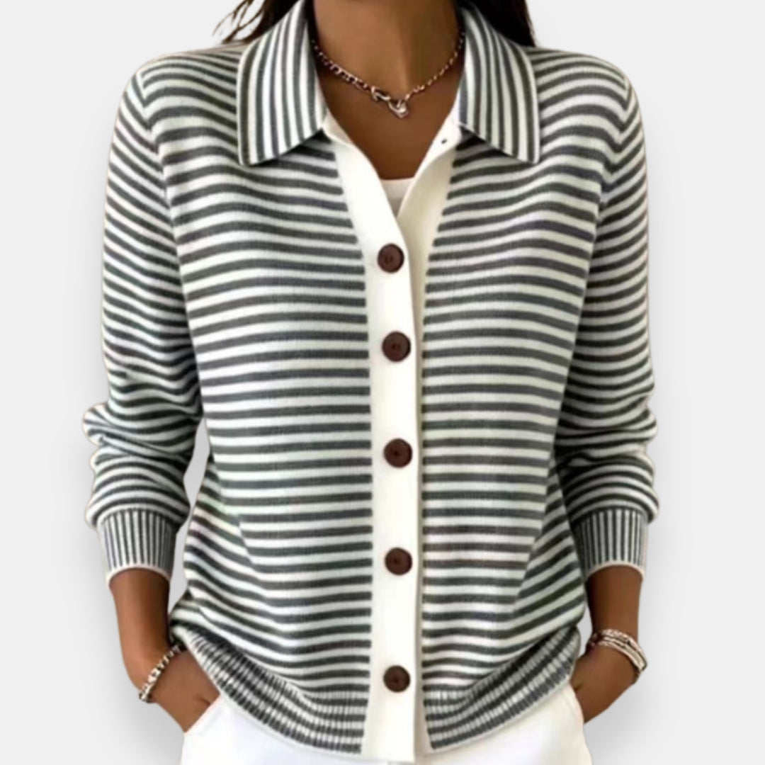 Briana - Cardigan à rayures doux au toucher