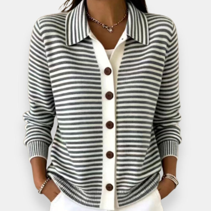 Briana - Cardigan à rayures doux au toucher