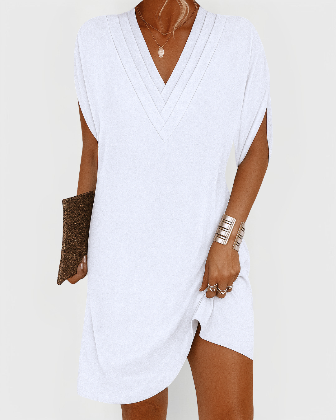 Sierra - Robe à col en V au toucher doux