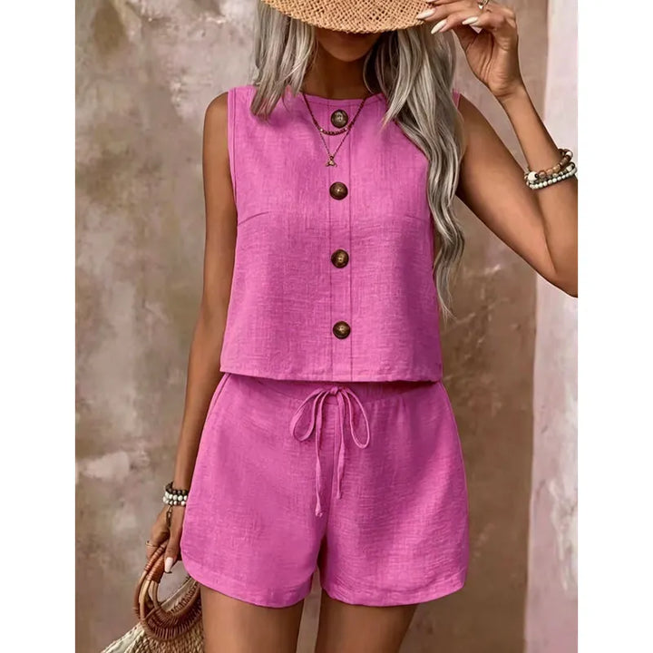 Abilene - Ensemble coordonné débardeur texturé et short