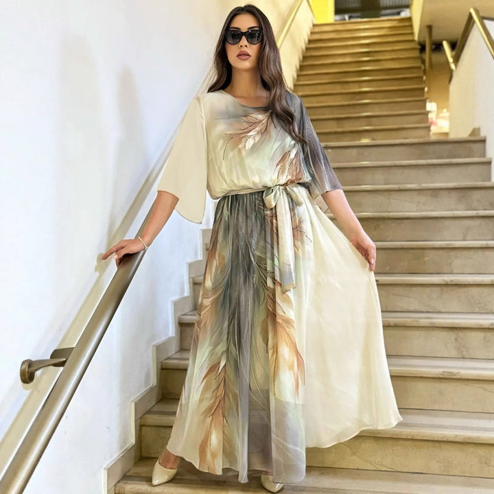 Halinor - Robe longue élégante en Chiffon