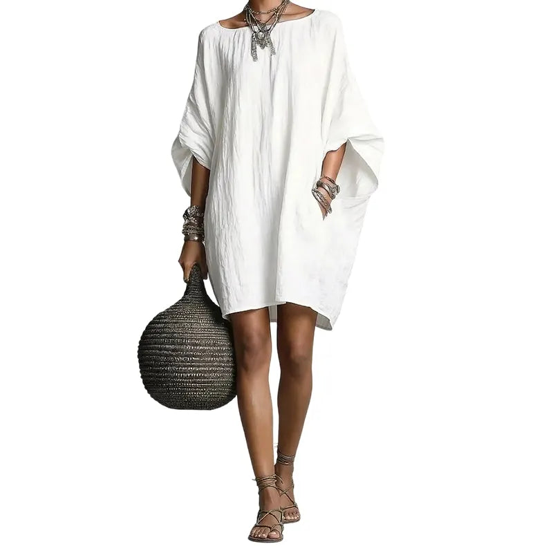 Sabina - Robe midi à épaules dénudées douce au toucher