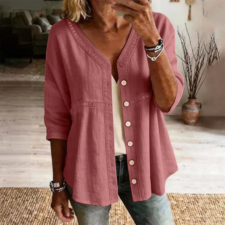 Ardena - Blouse brodée boutonnée