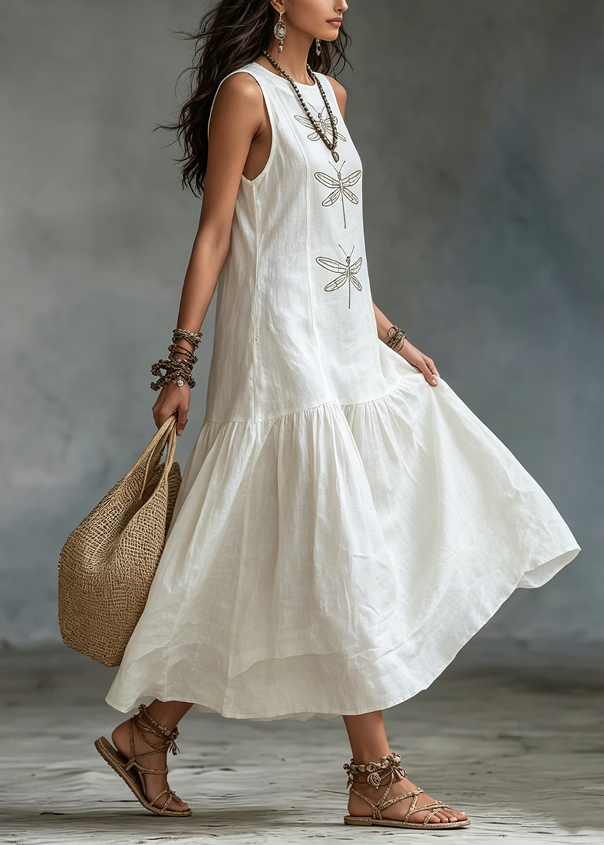 Caelisse - Robe longue en lin aérée