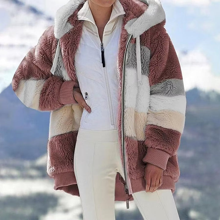Ruelle - Manteau teddy oversize à capuche en peluche
